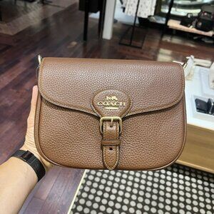 COACH Amelia Saddle Bag Shoulder Bag Leather CP107